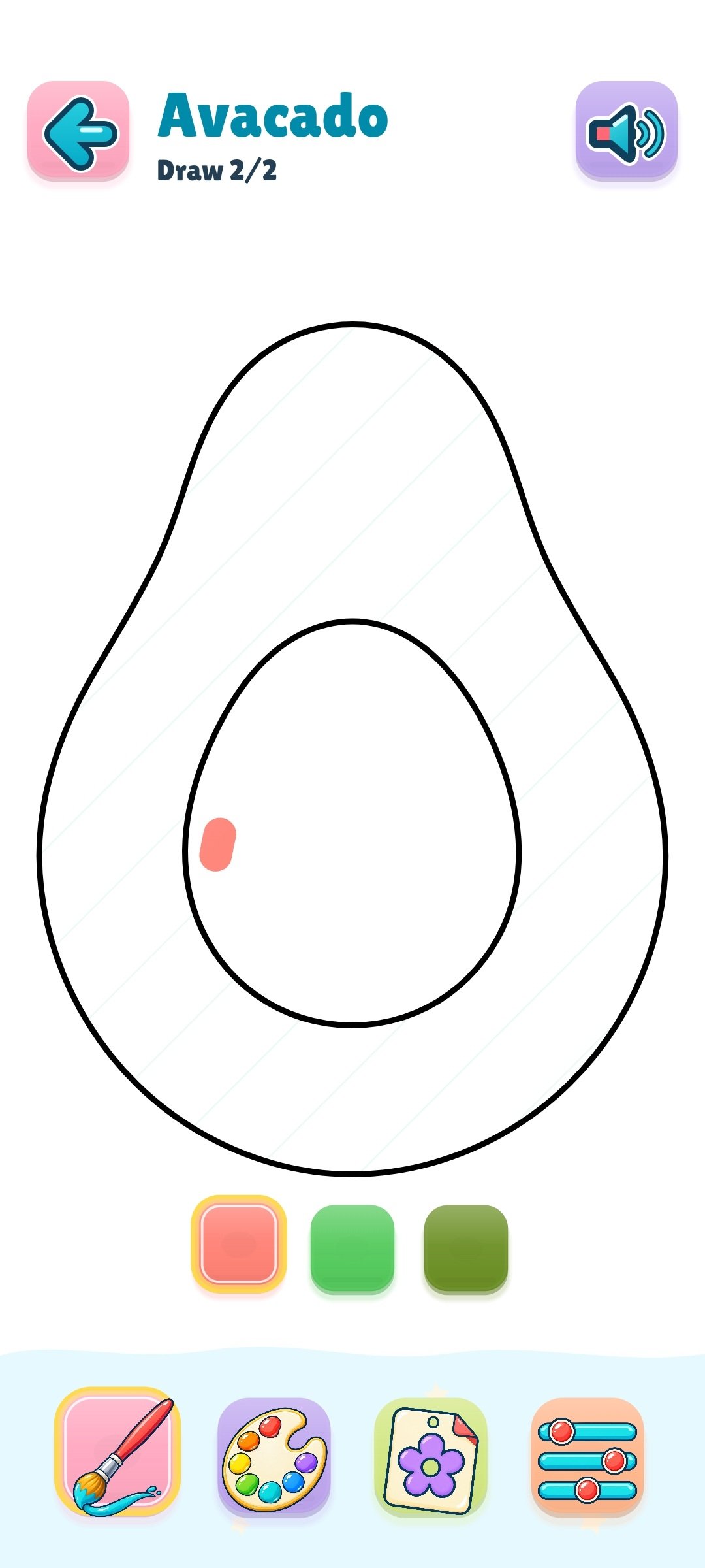 Coloring an Avocado in Drawezy